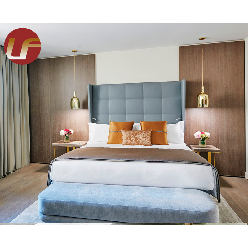 Juego de dormitorio de hotel de madera personalizado completo del fabricante y juego de muebles de dormitorio de muebles de hotel de diseño moderno