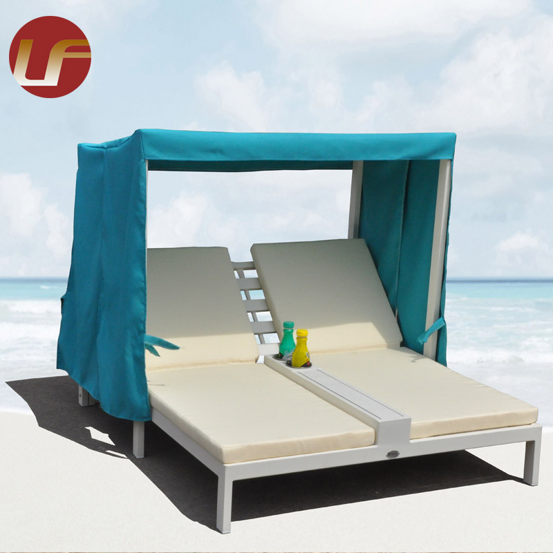 Cojín blanco de aluminio Muebles de exterior Tumbonas de piscina Muebles de exterior Tumbonas de playa