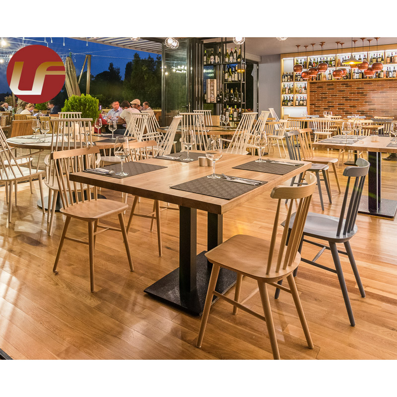 Foshan Restaurant Furniture Solution Ladder Back Chair Table con sofá Set Comedores