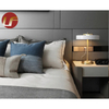 Muebles Foshan, venta al por mayor, dormitorio nórdico, muebles de diseño de cama, juego de cama doble King Size de cuero de madera de lujo