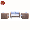 Juego de sofás de mimbre moderno seccional impermeable para muebles de jardín al aire libre de aluminio para Patio con mejores ventas