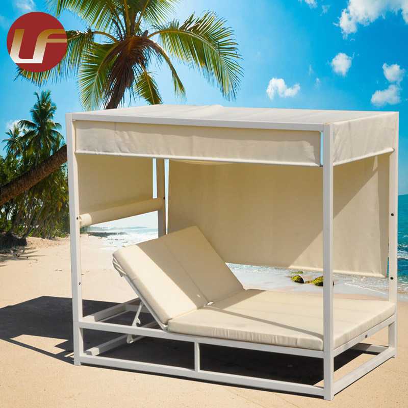Toldo de cama para exteriores, tumbona italiana para el sol, tumbona plegable de aluminio para playa