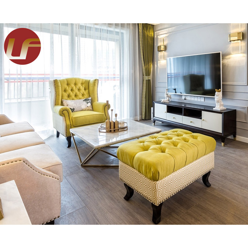2022 Nuevo estilo de lujo Muebles de dormitorio de hotel Juego de muebles de sala de estar