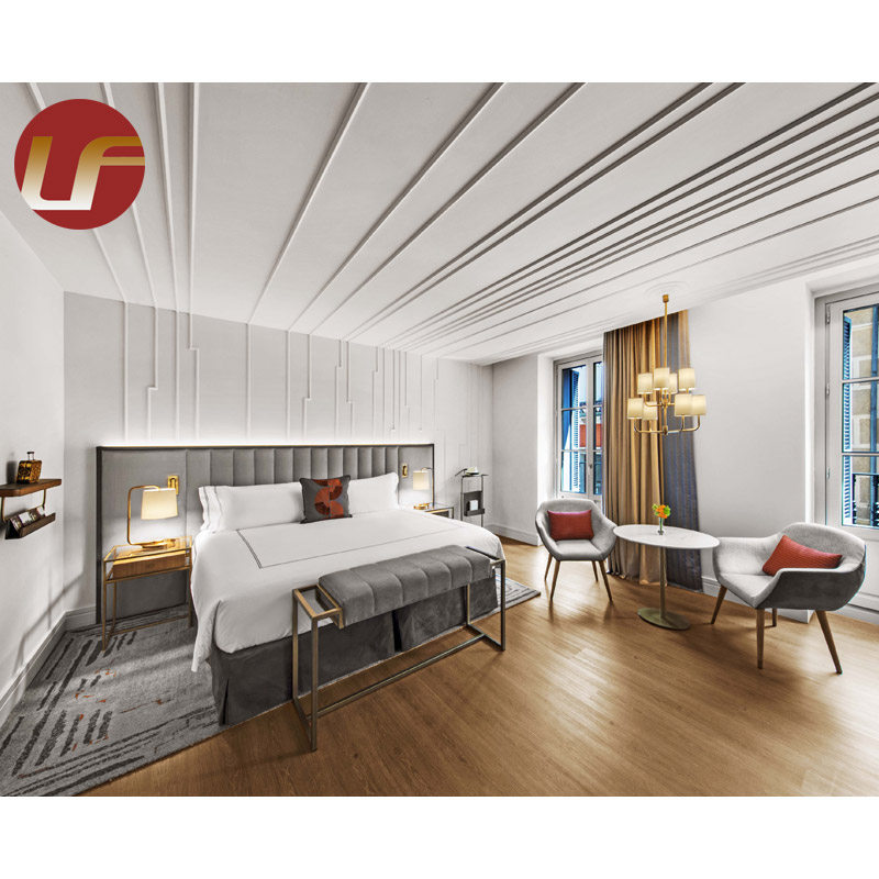 Diseño de cama Último dormitorio Camas tapizadas Juego de muebles Lujo Queen Hotel King Size Bed Juegos de dormitorio