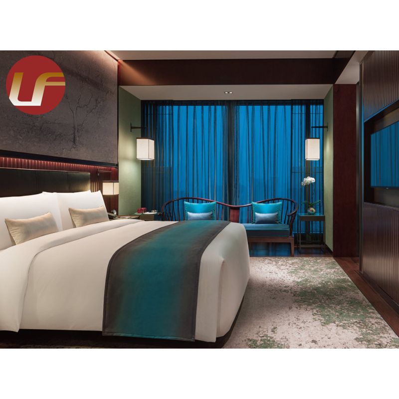 Conjunto de muebles de hotel de 5 estrellas personalizado directo de fábrica Muebles de vestíbulo de habitación de hotel Muebles de juegos de dormitorio de hotel
