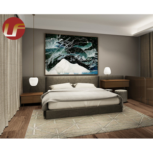 Muebles del sitio de la cama doble del dormitorio del hotel de cuatro estrellas del diseño moderno de la aduana 2022 del OEM