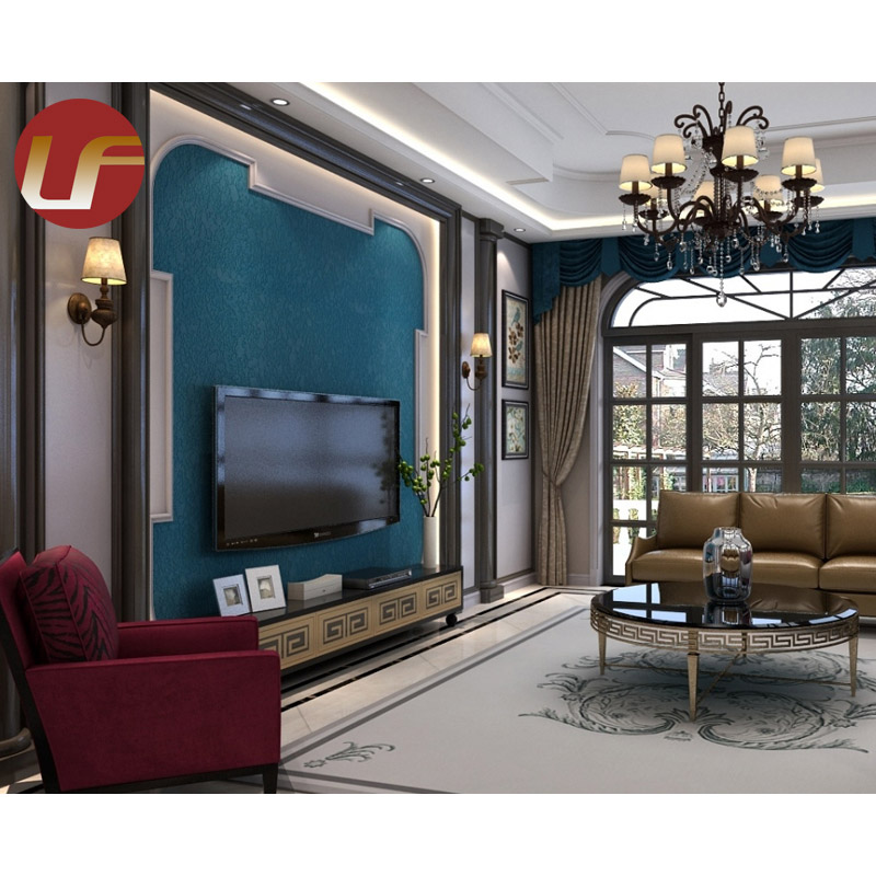 Muebles para el hogar moderno marco de madera maciza sala de estar tela 3 plazas sofá conjuntos
