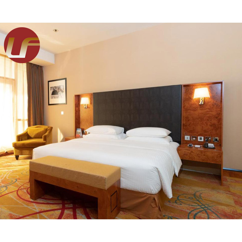 Juego de muebles de hotel OEM para proyecto Juego de dormitorio Fabricante de habitaciones de hotel Juego de dormitorio de muebles de hotel Madera 5 estrellas moderno