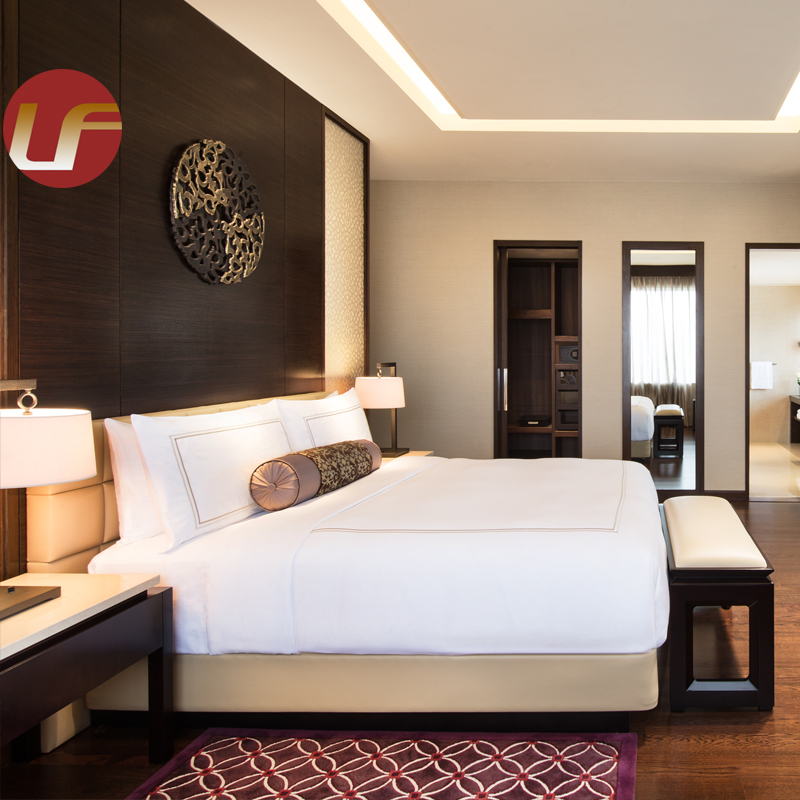 Juego de dormitorio de Hotel Hilton comercial de lujo moderno de 5 estrellas, muebles de habitación de hotel de lujo para hospitalidad para personalización