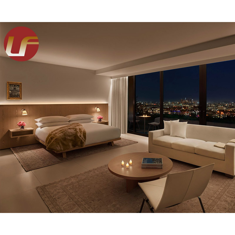 Muebles de hotel Cama de hotel Habitación estándar Juego completo de nuevo diseño Cama de habitación de huéspedes Muebles de hotel de cinco estrellas